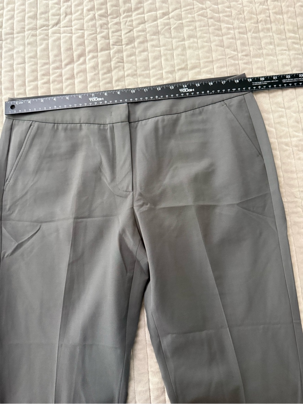 Armani Collezioni Women's Straight-Leg Trousers in Gray - Size 14 - Picture 4 of 14